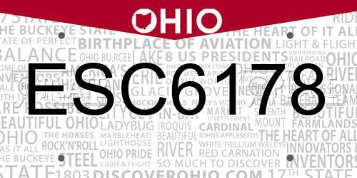 ESC6178 Ohio License Plate