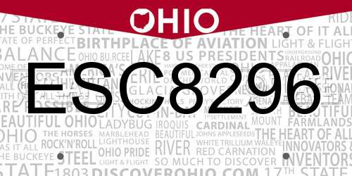ESC8296 Ohio License Plate
