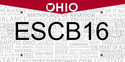 ESCB16 Ohio License Plate