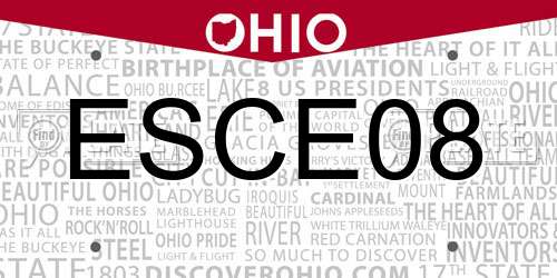 ESCE08 Ohio License Plate