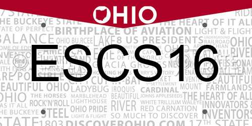 ESCS16 Ohio License Plate