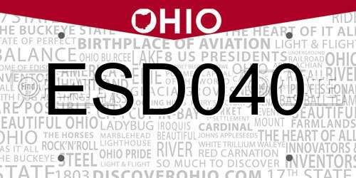 ESD040 Ohio License Plate