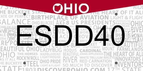 ESDD40 Ohio License Plate