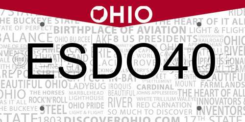 ESDO40 Ohio License Plate