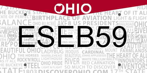 ESEB59 Ohio License Plate
