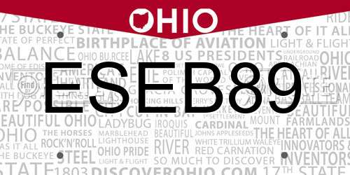 ESEB89 Ohio License Plate