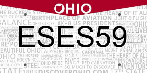 ESES59 Ohio License Plate