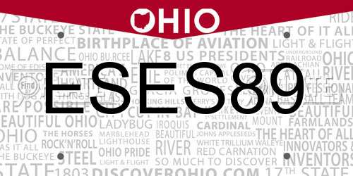 ESES89 Ohio License Plate