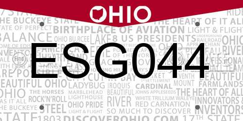 ESG044 Ohio License Plate