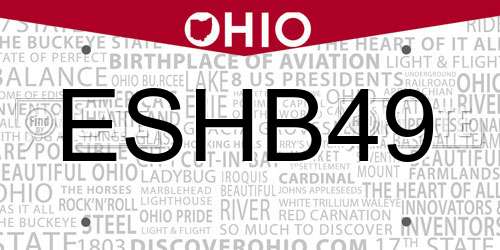 ESHB49 Ohio License Plate