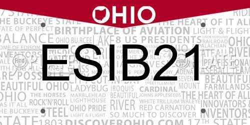 ESIB21 Ohio License Plate