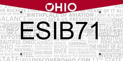 ESIB71 Ohio License Plate