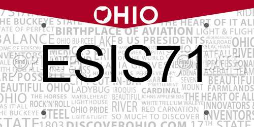 ESIS71 Ohio License Plate