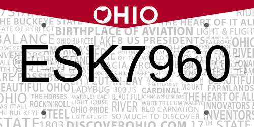 ESK7960 Ohio License Plate
