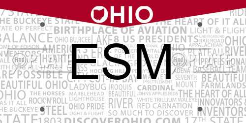 ESM Ohio License Plate