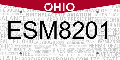 ESM8201 Ohio License Plate