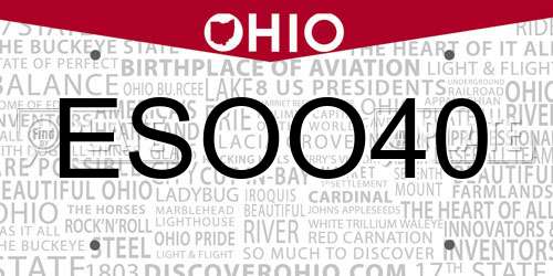 ESOO40 Ohio License Plate