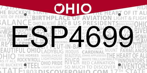 ESP4699 Ohio License Plate