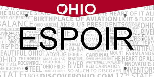 ESPOIR Ohio License Plate