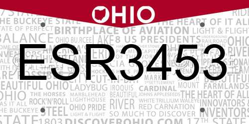 ESR3453 Ohio License Plate