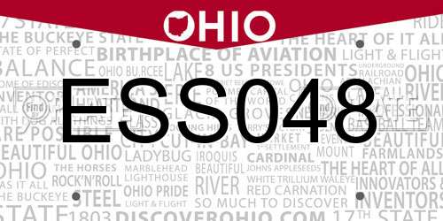 ESS048 Ohio License Plate