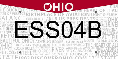 ESS04B Ohio License Plate