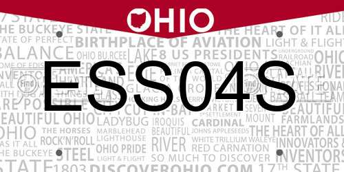 ESS04S Ohio License Plate