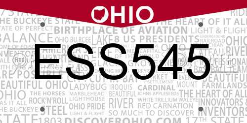 ESS545 Ohio License Plate