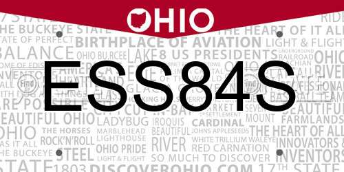 ESS84S Ohio License Plate