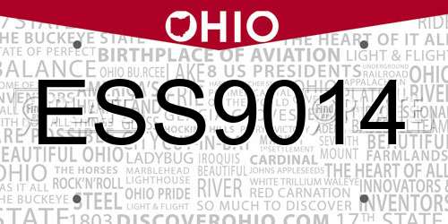 ESS9014 Ohio License Plate