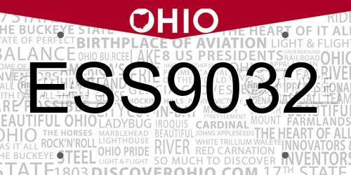 ESS9032 Ohio License Plate