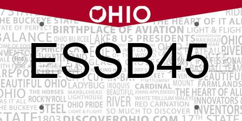 ESSB45 Ohio License Plate
