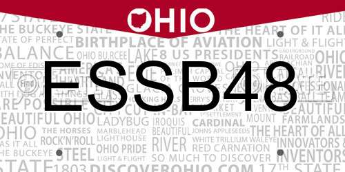 ESSB48 Ohio License Plate