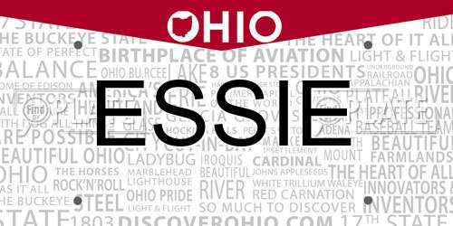 ESSIE Ohio License Plate