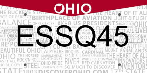 ESSQ45 Ohio License Plate