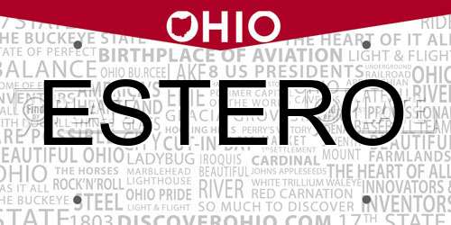 ESTERO Ohio License Plate