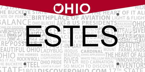 ESTES Ohio License Plate