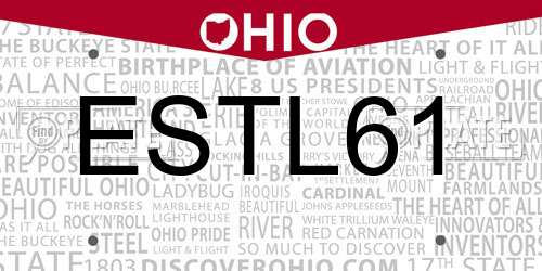 ESTL61 Ohio License Plate