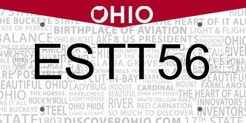 ESTT56 Ohio License Plate