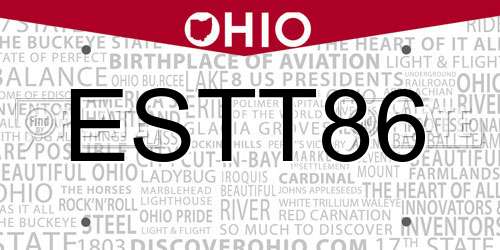 ESTT86 Ohio License Plate