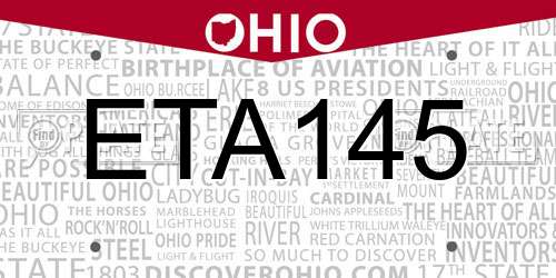ETA145 Ohio License Plate