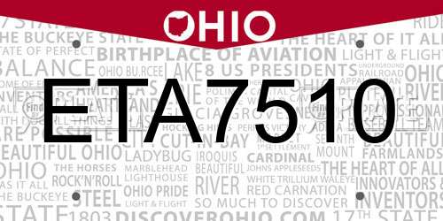 ETA7510 Ohio License Plate