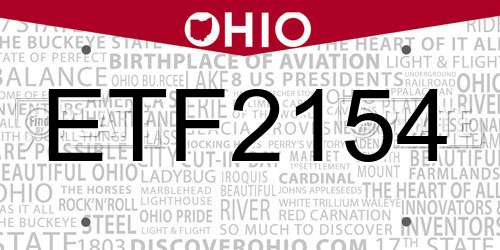 ETF2154 Ohio License Plate