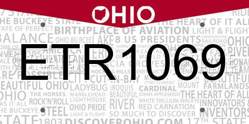 ETR1069 Ohio License Plate