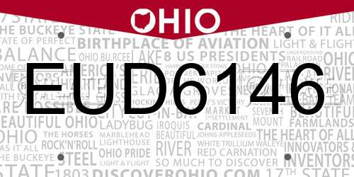 EUD6146 Ohio License Plate
