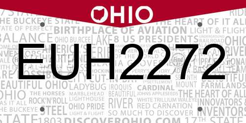 EUH2272 Ohio License Plate
