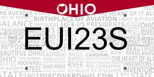 EUI23S Ohio License Plate