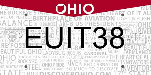 EUIT38 Ohio License Plate