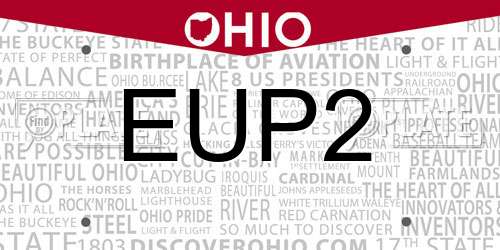 EUP2 Ohio License Plate