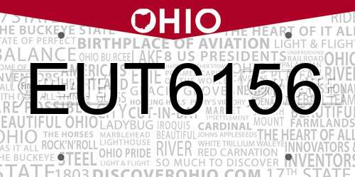 EUT6156 Ohio License Plate